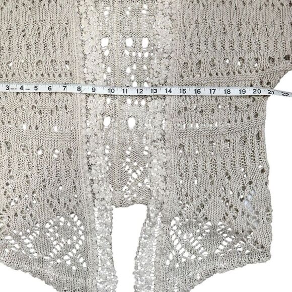 Abercrombie & Fitch Crochet Kimono Women's ‎ XS/S Cream Short Sleeve Boho - Picture 6 of 6